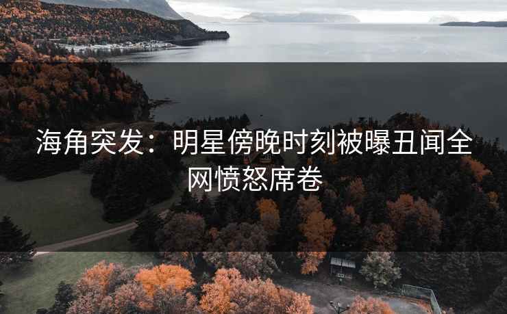 海角突发：明星傍晚时刻被曝丑闻全网愤怒席卷
