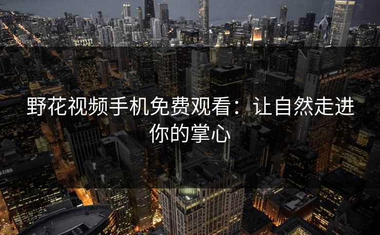 野花视频手机免费观看：让自然走进你的掌心